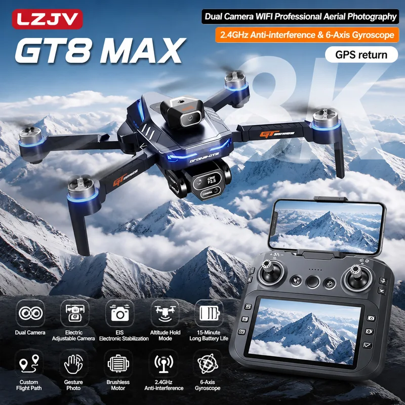 Drone Video Production - GT8 Max Foldable Drone 8K HD