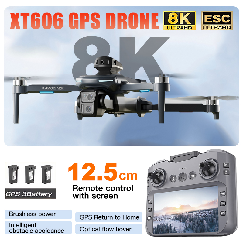 XT606 MAX 3 battery Drone 4k 8 - Drone Thermal Imaging 评论和价格