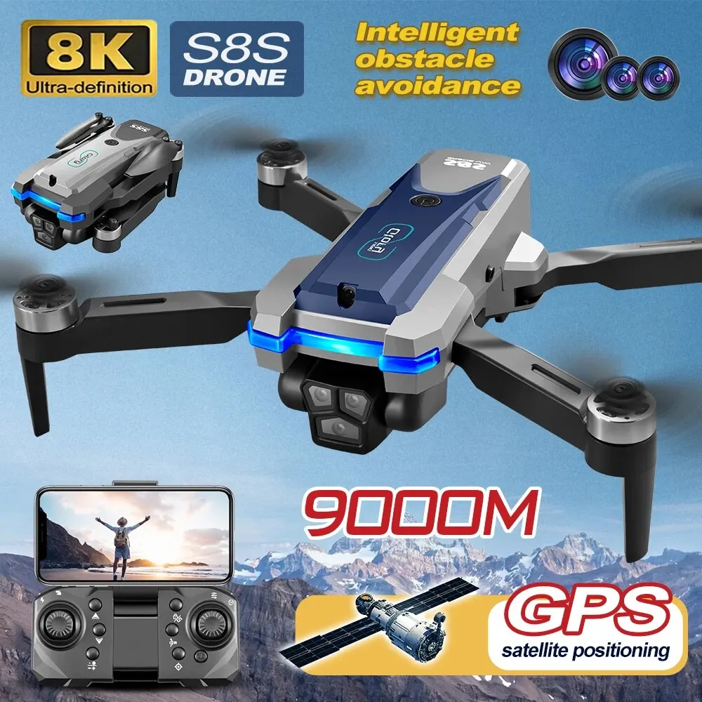 S8S GPS Drone 5G Wifi 8K HD Du - Drone Lidar 评论和价格